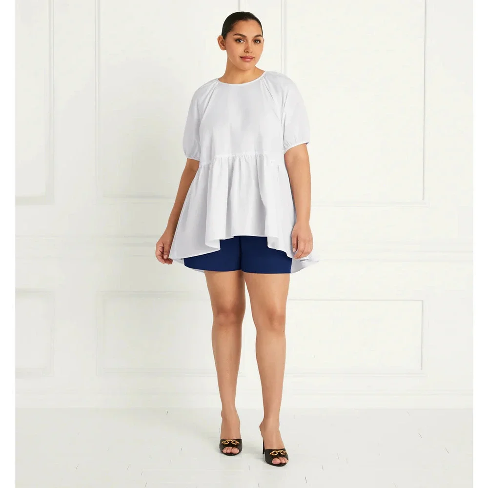 Hill House The Francesca Top Cotton Puff Sleeve Babydoll White NWT Size Small